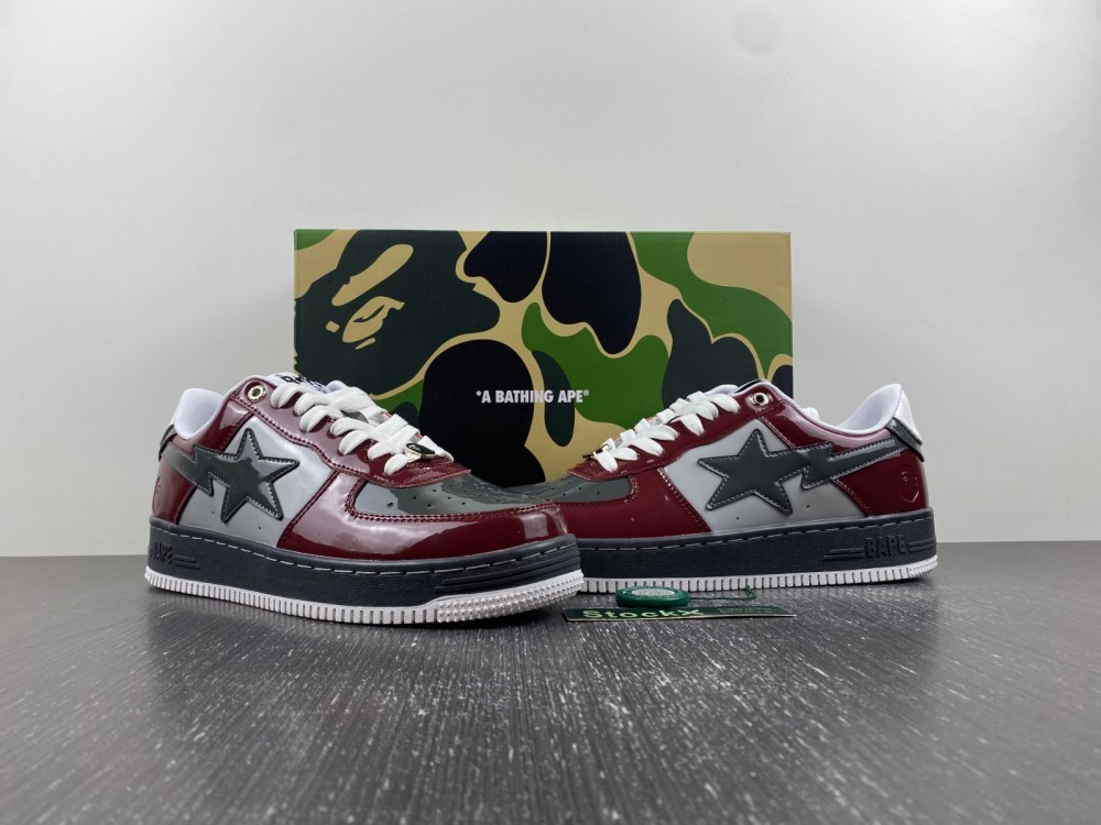 A Bathing Ape Bape Sta Nostalgic Burgundy Grey
